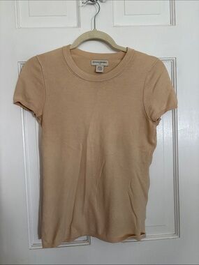 Vintage Banana Republic Short Sleeve Crewneck Top in Beige
